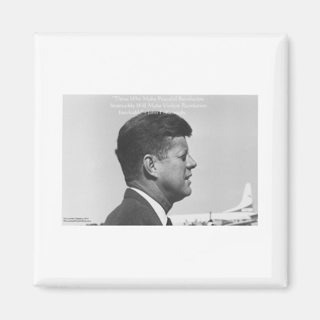 JFK "Friedliche Revolution" Zitat Geschenke Karten Magnet (Vorne)