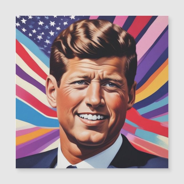 JFK John F. Kennedy Motivierend Inspiration Card Magnetkarte (Vorderseite)