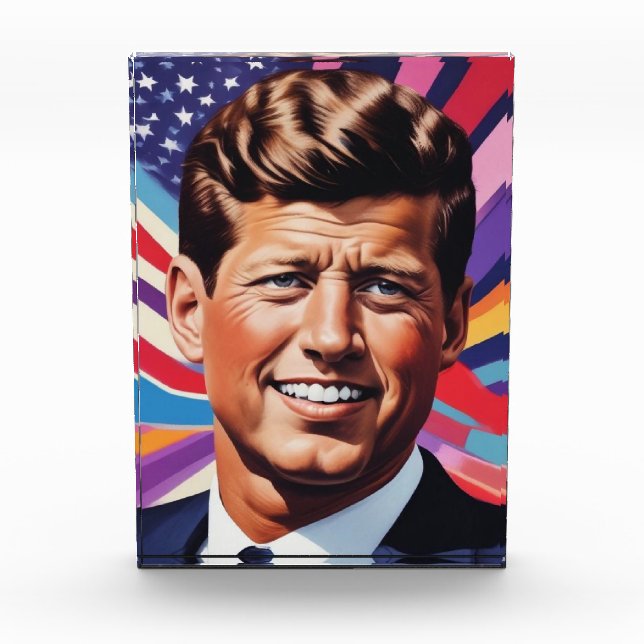 JFK John F. Kennedy Motivierend Inspiration Fotoblock (Vorderseite)