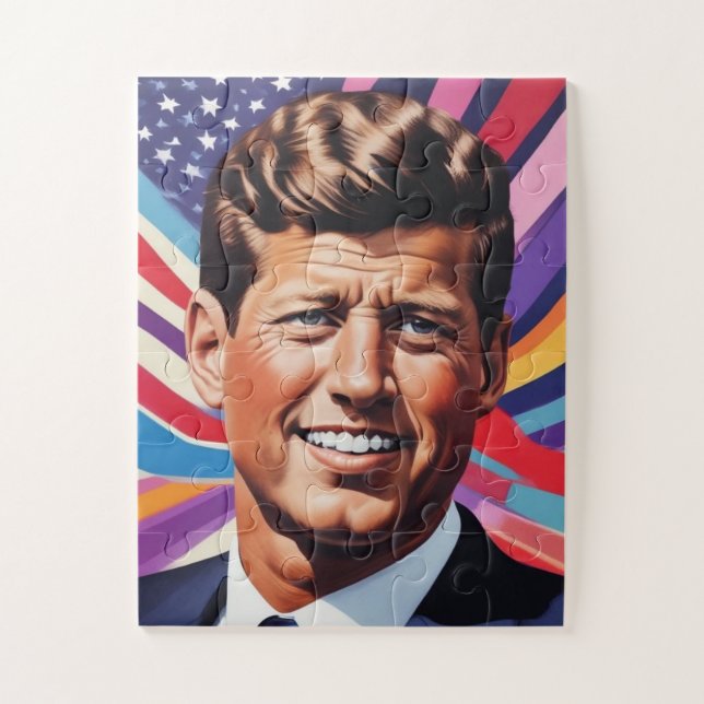 JFK John F. Kennedy Motivierend Inspiration Puzzle (Vertikal)