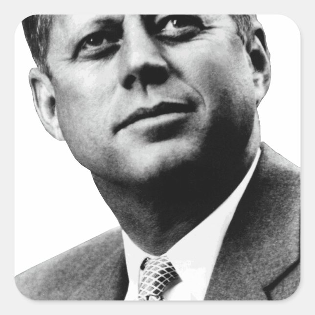 JFK - John F. Kennedy Quadratischer Aufkleber (Vorderseite)