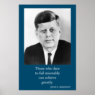 JFK John F. Kennedy Quote Erfolgsmotivation Poster