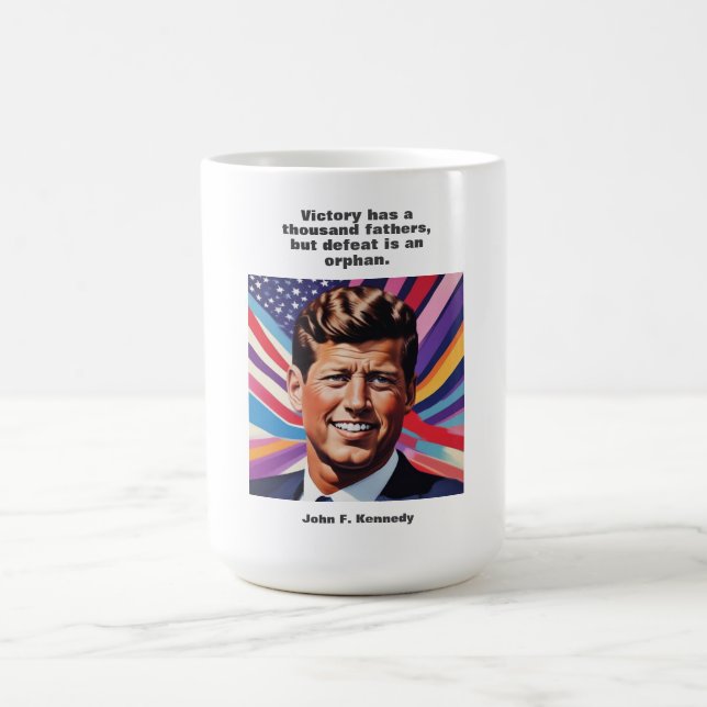 JFK John F. Kennedy Quote Motivational Inspiration Kaffeetasse (Mittel)