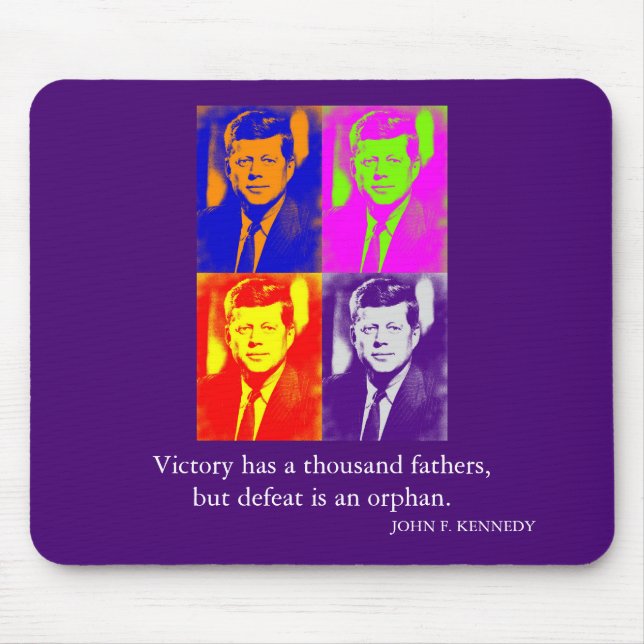 JFK John F. Kennedy Quote Sieg Mousepad (Vorne)
