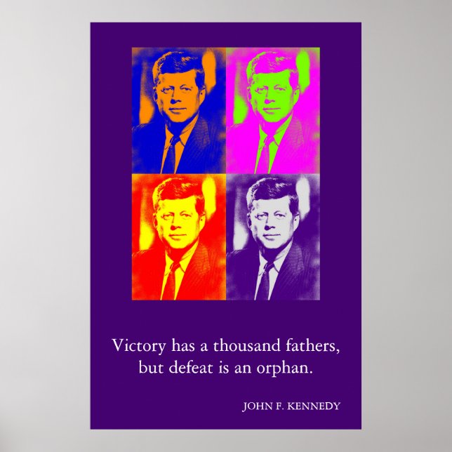 JFK John F. Kennedy Quote Sieg Poster (Vorne)