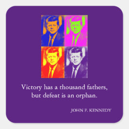 JFK John F. Kennedy Quote Sieg Quadratischer Aufkleber