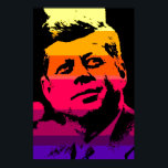 JFK John F. Kennedy Red Yellow Violet Pop Art Poster<br><div class="desc">Ehemaliger amerikanischer Präsident John F. Kennedy Red,  Yellow,  Pink,  Orange,  Black & Violet Pop Art Digital Image - American History and Politics Posters Prints</div>