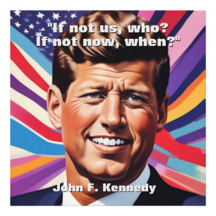 JFK John F. Kennedy Zitat Motivierend Inspiration Fotodruck
