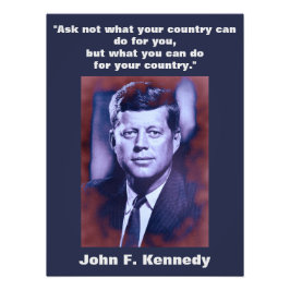JFK John F. Kennedy Zitat Motivierend Inspiration Fotodruck