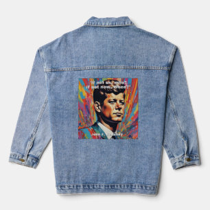 JFK John F. Kennedy Zitat Motivierend Inspiration Jeansjacke