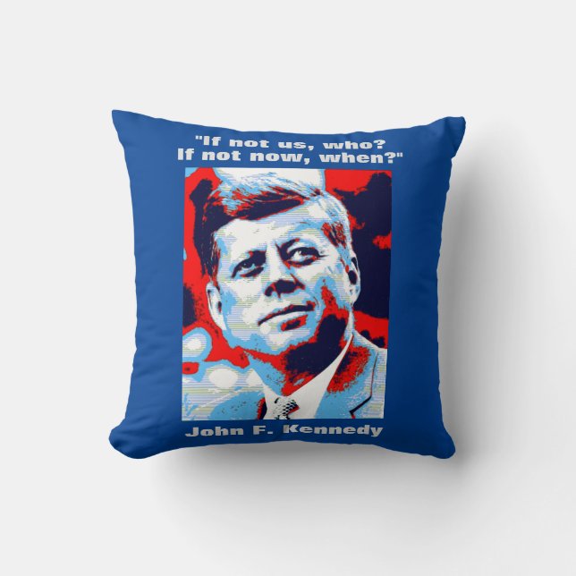 JFK John F. Kennedy Zitat Motivierend Inspiration Kissen (Vorderseite)