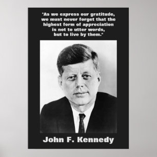 JFK John F. Kennedy Zitat Motivierend Inspiration Poster