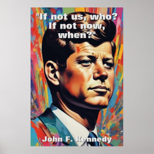 JFK John F. Kennedy Zitat Motivierend Inspiration Poster
