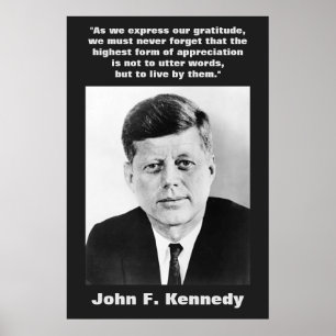 JFK John F. Kennedy Zitat Motivierend Inspiration Poster