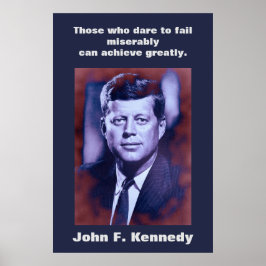 JFK John F. Kennedy Zitat Motivierend Inspiration Poster