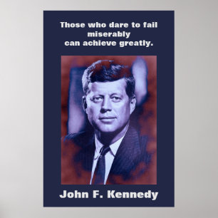 JFK John F. Kennedy Zitat Motivierend Inspiration Poster