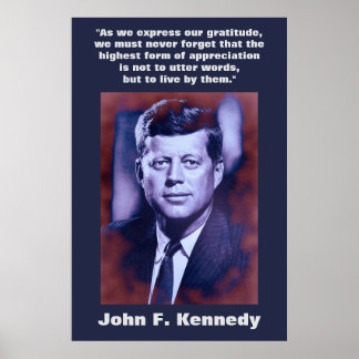 JFK John F. Kennedy Zitat Motivierend Inspiration Poster