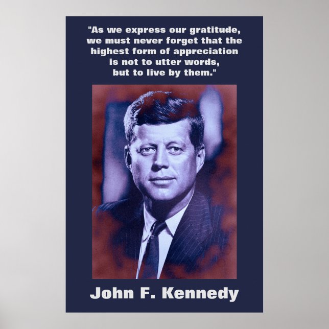 JFK John F. Kennedy Zitat Motivierend Inspiration Poster (Vorne)