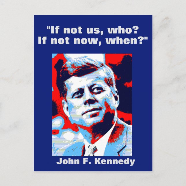 JFK John F. Kennedy Zitat Motivierend Inspiration Postkarte (Vorderseite)