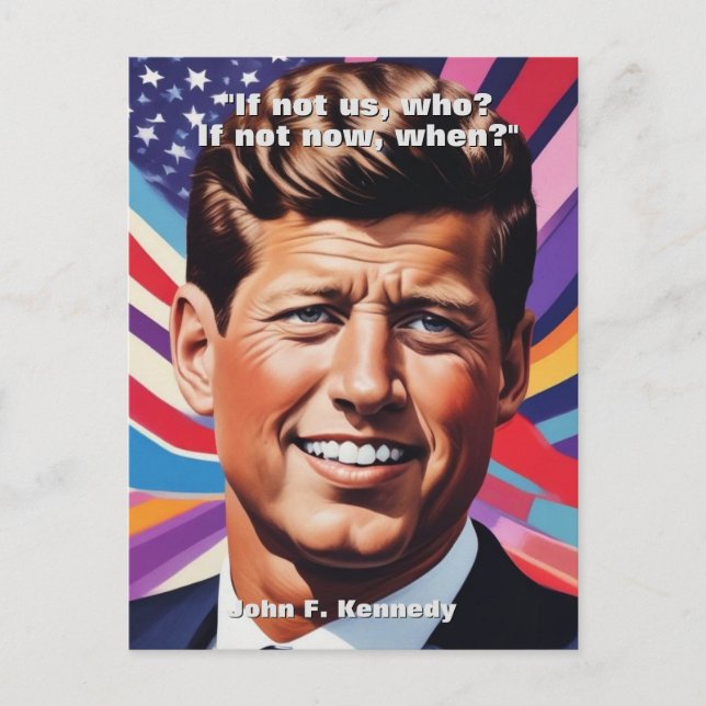 JFK John F. Kennedy Zitat Motivierend Inspiration Postkarte (Vorderseite)