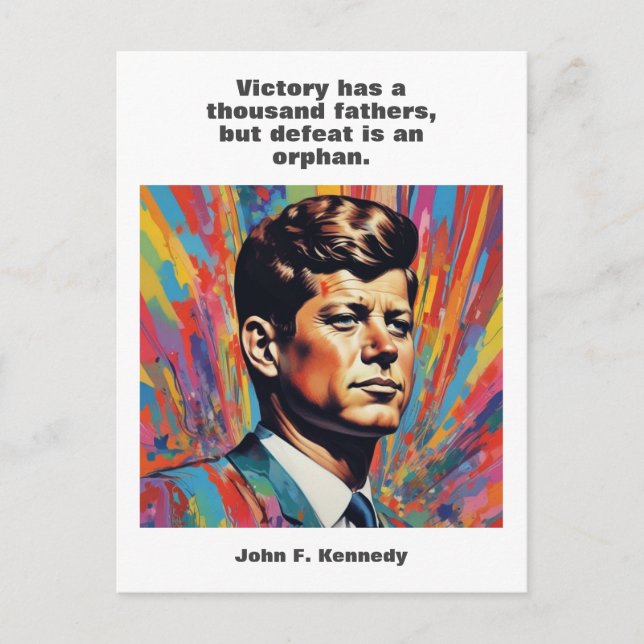 JFK John F. Kennedy Zitat Motivierend Inspiration Postkarte (Vorderseite)