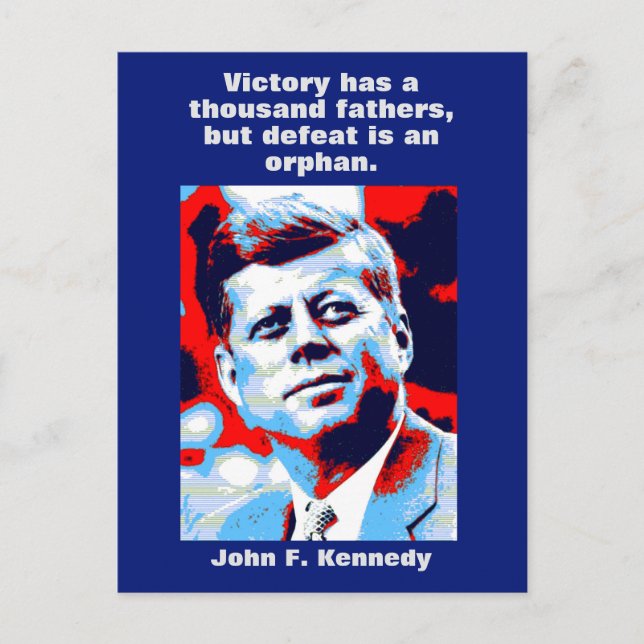 JFK John F. Kennedy Zitat Motivierend Inspiration Postkarte (Vorderseite)