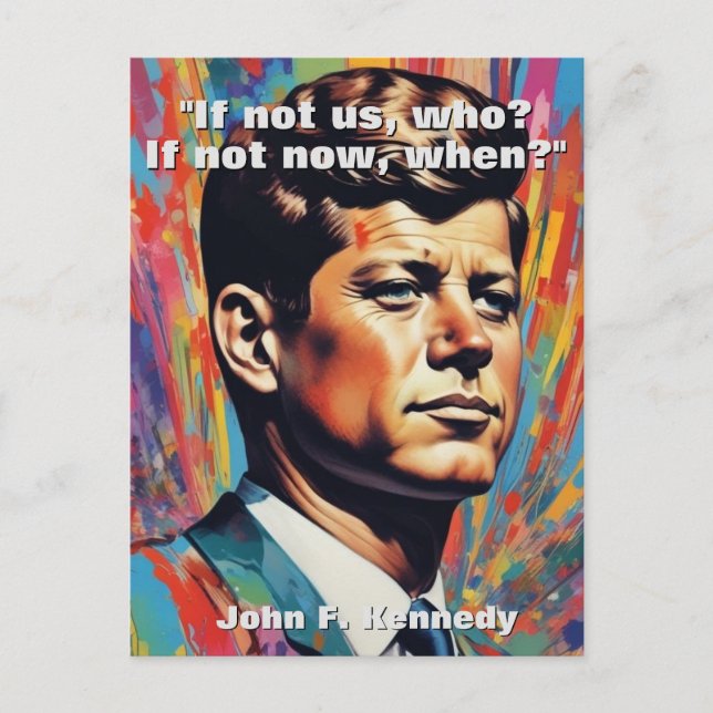 JFK John F. Kennedy Zitat Motivierend Inspiration Postkarte (Vorderseite)