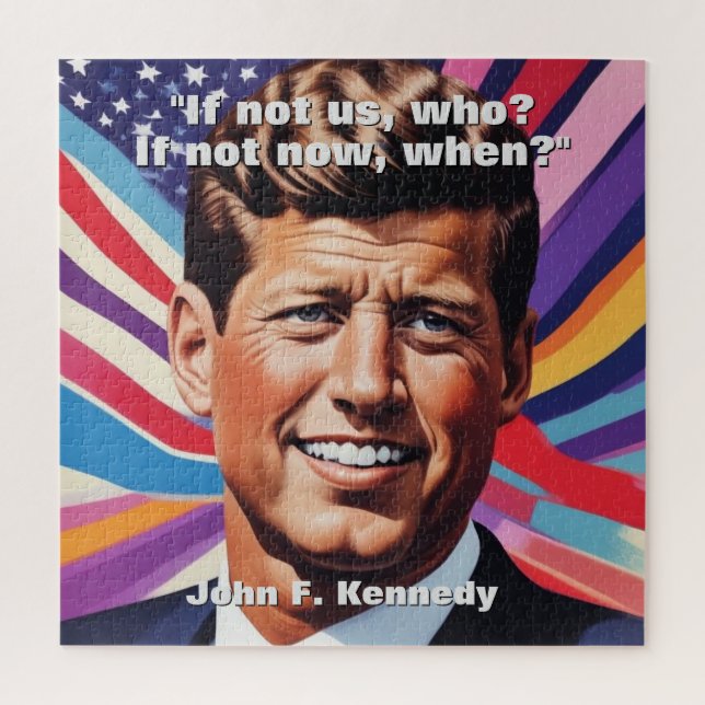 JFK John F. Kennedy Zitat Motivierend Inspiration Puzzle (Vertikal)