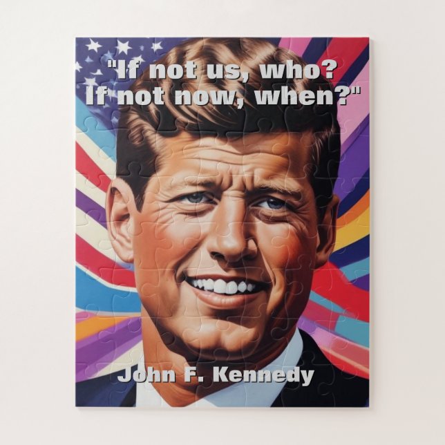JFK John F. Kennedy Zitat Motivierend Inspiration Puzzle (Vertikal)