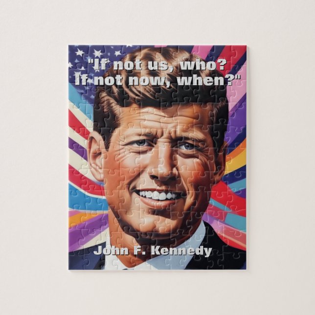 JFK John F. Kennedy Zitat Motivierend Inspiration Puzzle (Vertikal)