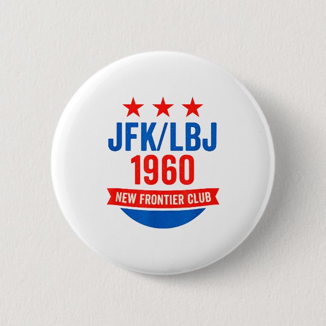 Jfk Lbj 1960 New Frontier John F Kennedy Campaign  Button (Vorderseite)