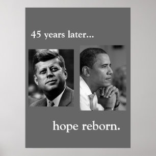 JFK / OBAMA POSTER - HOFFNUNG WIEDERGEBOREN