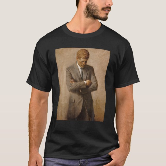 JFK Portrait John F Kennedy USA Historisches Most  T-Shirt (Vorderseite)