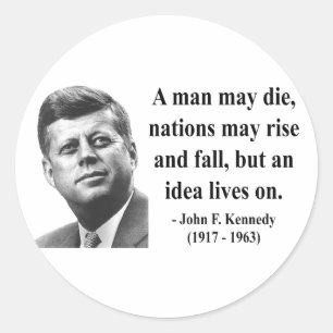 JFK Quote 4b Runder Aufkleber