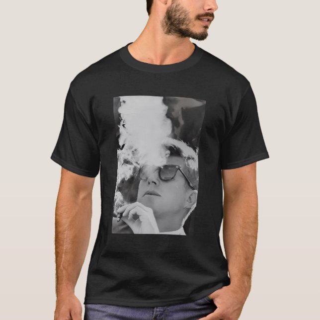 Jfk Rauchen mit Shades John F Kennedy President T T-Shirt (Vorderseite)