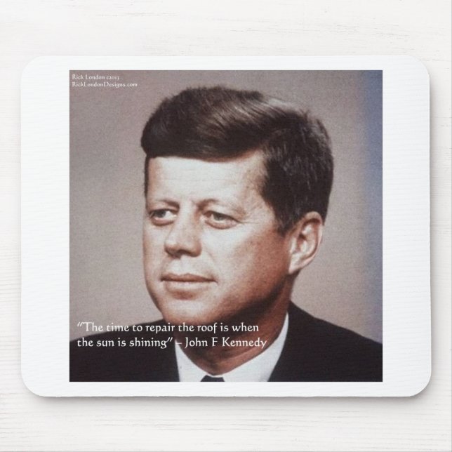 JFK reparieren das berühmte Zitat auf dem Dach Mousepad (Vorne)