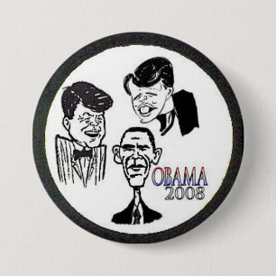 JFK/RFK/BHO Karikatur-Knopf Button