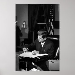 JFK Signierung der kubanischen Quarantäne Poster