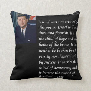 JFK und berühmtes Zitat über Israel Baumwollkissen Kissen
