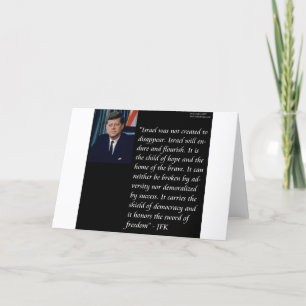 JFK und berühmtes Zitat über Israel Karte