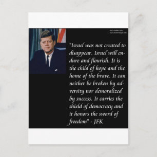 JFK und berühmtes Zitat zu Israel Postkarte