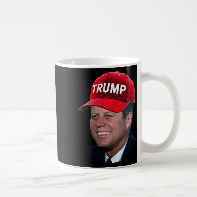 Jfk Wearing Trump Hat Funny John F Kennedy Meme Gr Kaffeetasse (Rechts)