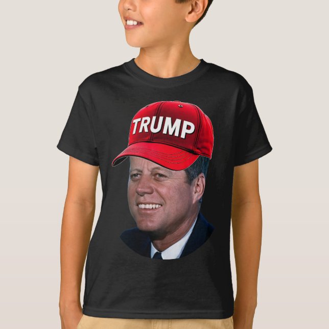 Jfk Wearing Trump Hat Funny John F Kennedy Meme Gr T-Shirt (Vorderseite)