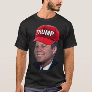 Jfk Wearing Trump Hat Funny John F Kennedy Meme Gr T-Shirt