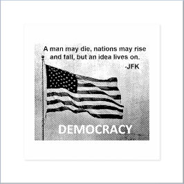 JFK Zitat Demokratie amerikanisches Flaggendesign Gummistempel