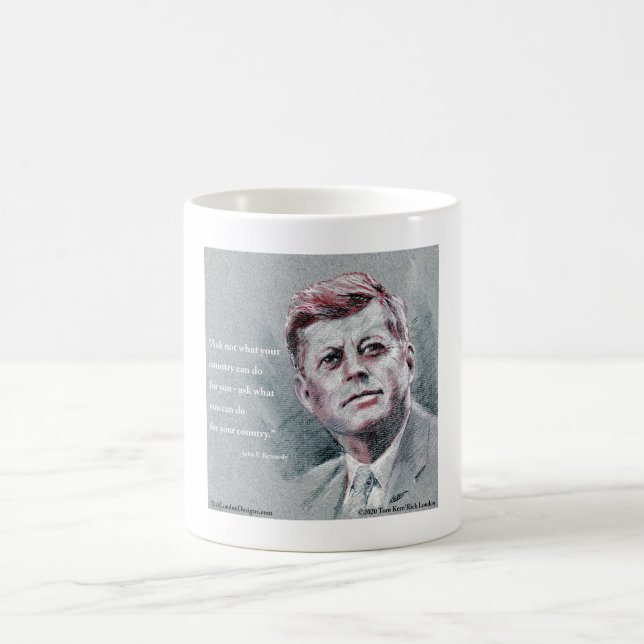 JFK & Zitat Kaffeetasse (Mittel)