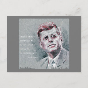 JFK & Zitat Postkarte