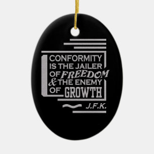 JFK Zitatverzierung Keramik Ornament