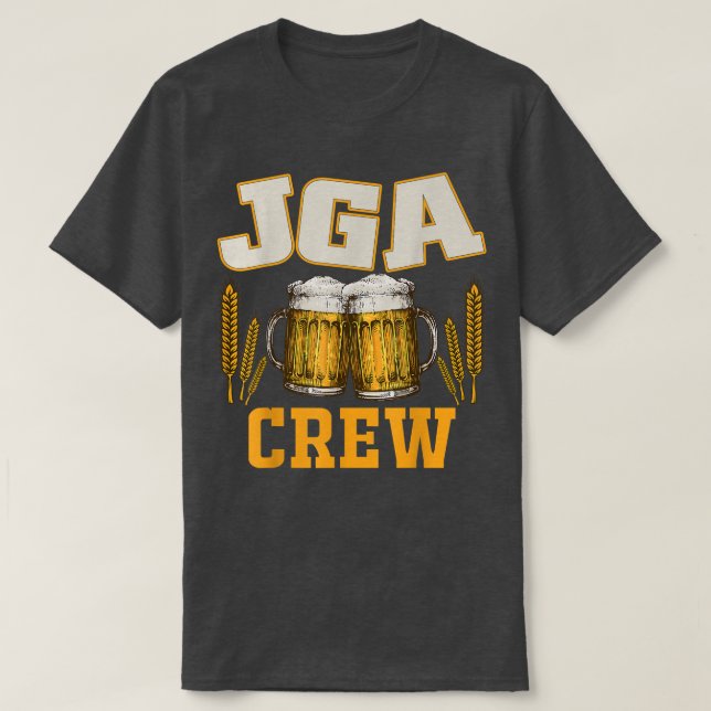 JGA-Crew mit Bier zur Junggesellenparty gr T-Shirt (Design vorne)