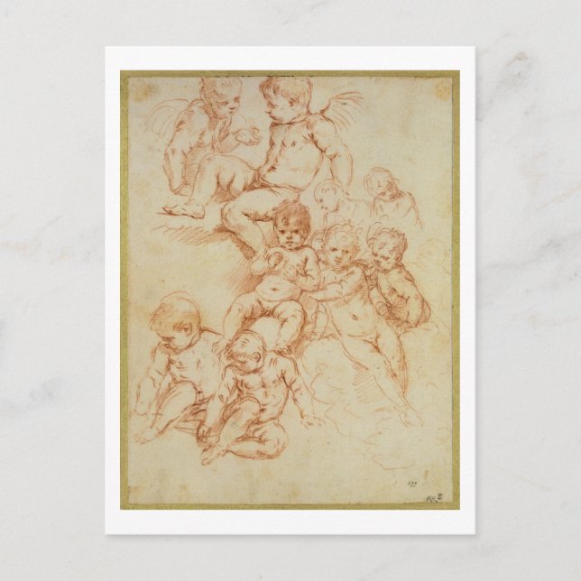 Jh. (Rote Kreide auf dem Papier) Postkarte (Vorderseite)